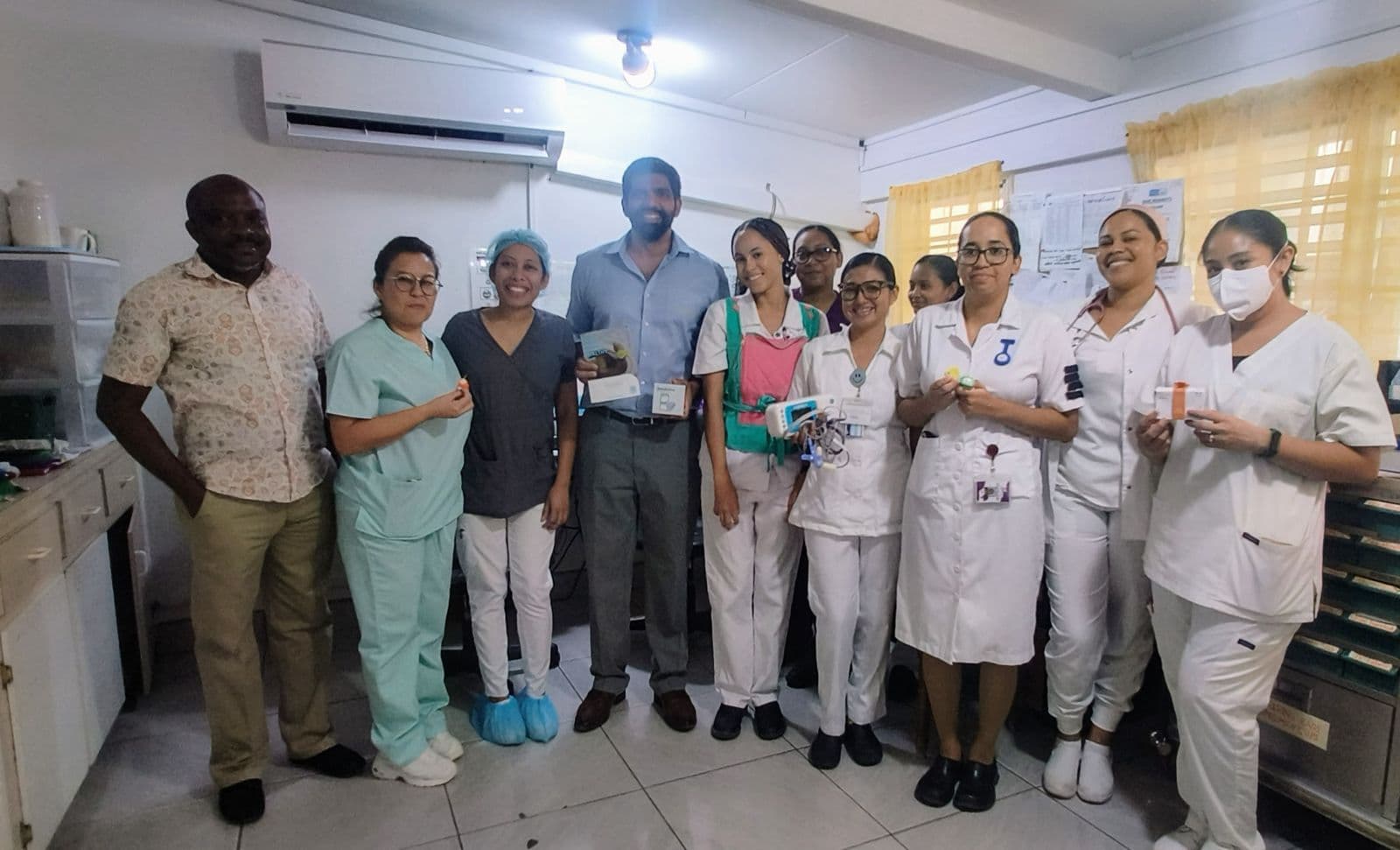 Nurses in Belize trained with BEMPU TempWatch and KangaSling
