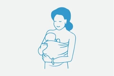 Warm with kangaroo care until the light returns to blue
